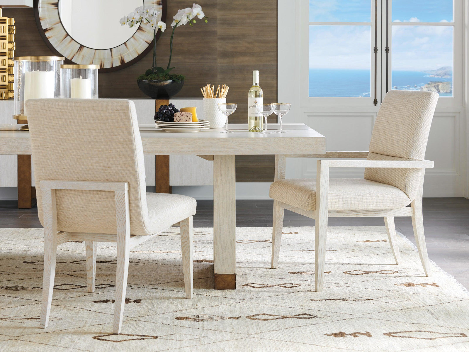 Barclay Butera Carmel Palmero Upholstered Arm Chair - Set of 2 DINING CHAIRS