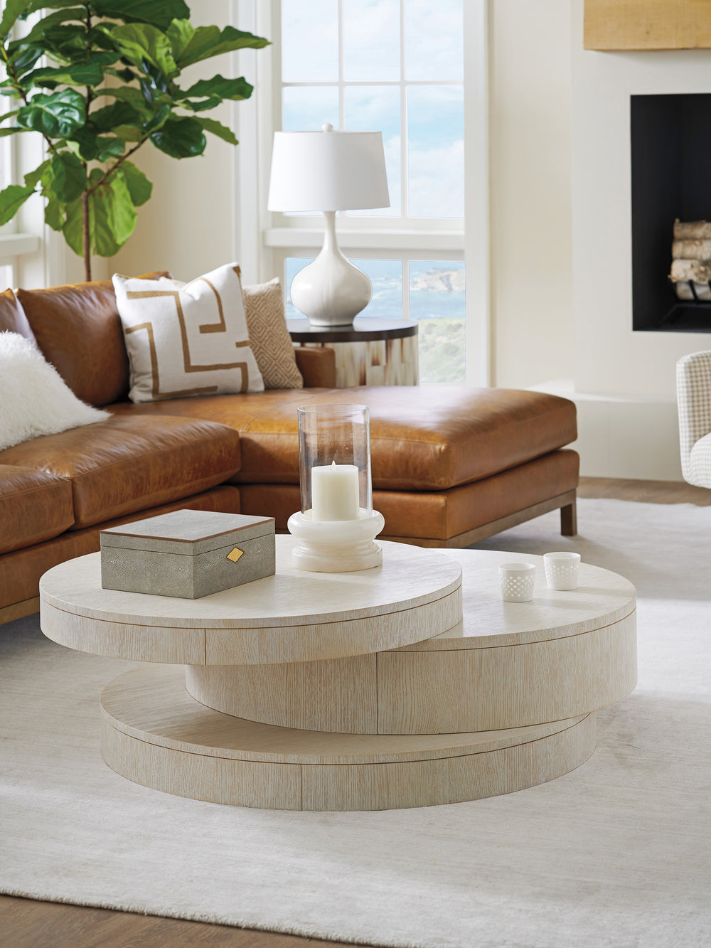 American Home Furniture | Barclay Butera  - Carmel Ventana Round Cocktail Table