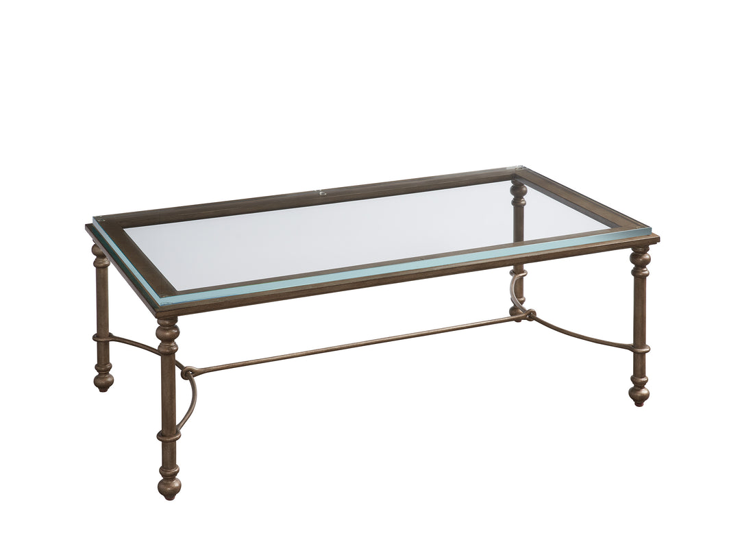 American Home Furniture | Barclay Butera  - Laguna Bluff Metal And Glass Cocktail Table