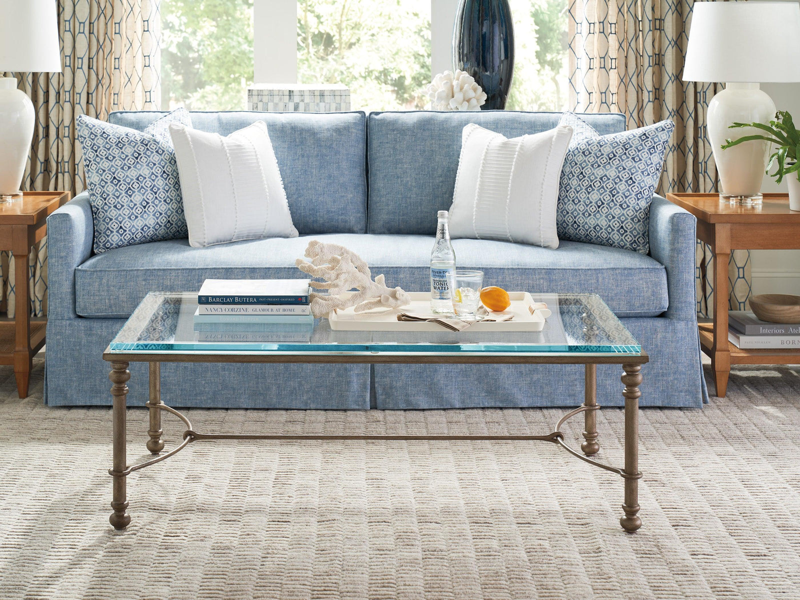 Barclay Butera Laguna Bluff Metal And Glass Cocktail Table COFFEE TABLES