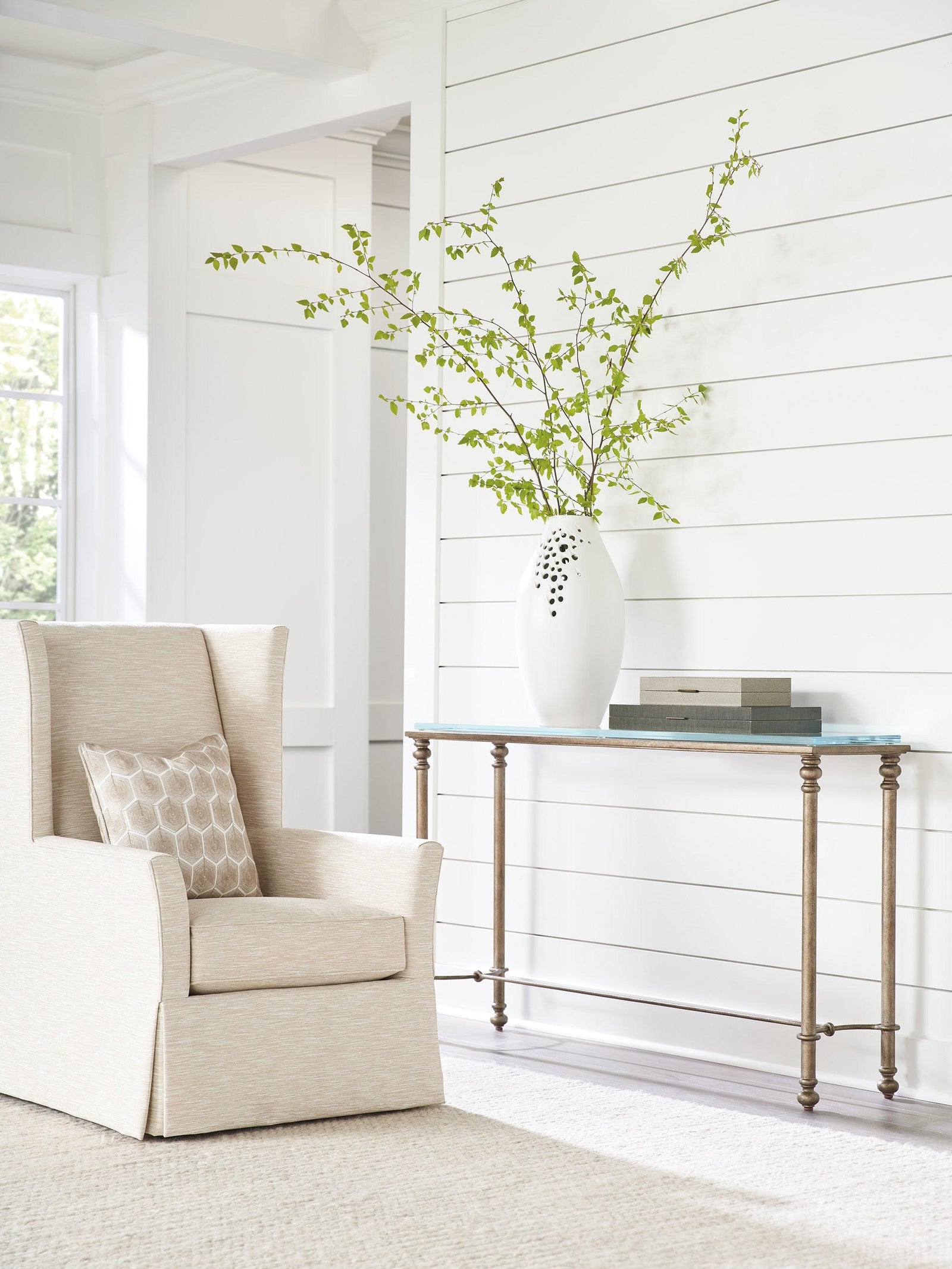 Barclay Butera Laguna Bluff Metal And Glass Console CONSOLE TABLES