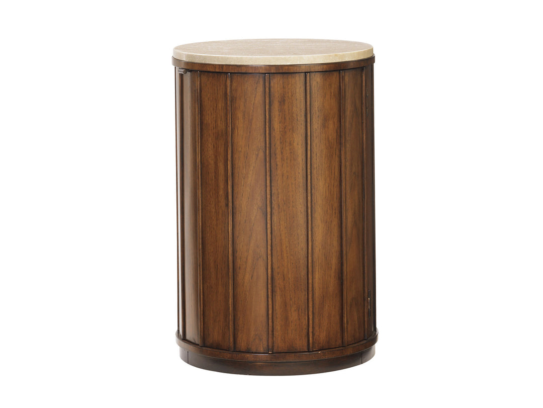 American Home Furniture | Tommy Bahama Home  - Ocean Club Fiji Drum Table With Stone Top