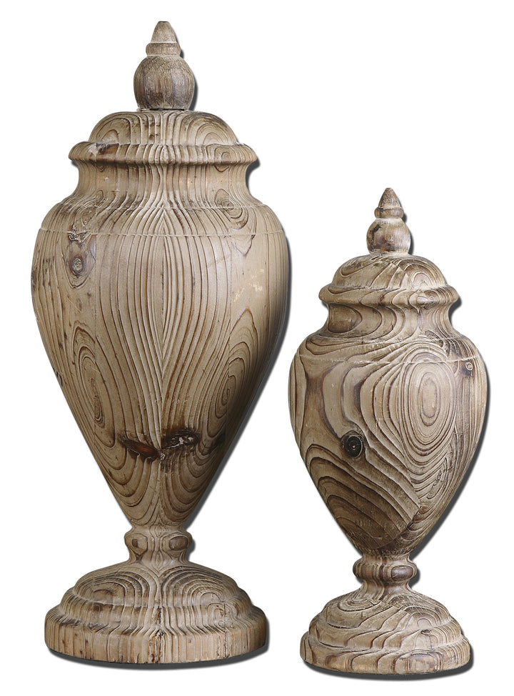 BRISCO CARVED WOOD FINIALS, SET/2 - AmericanHomeFurniture