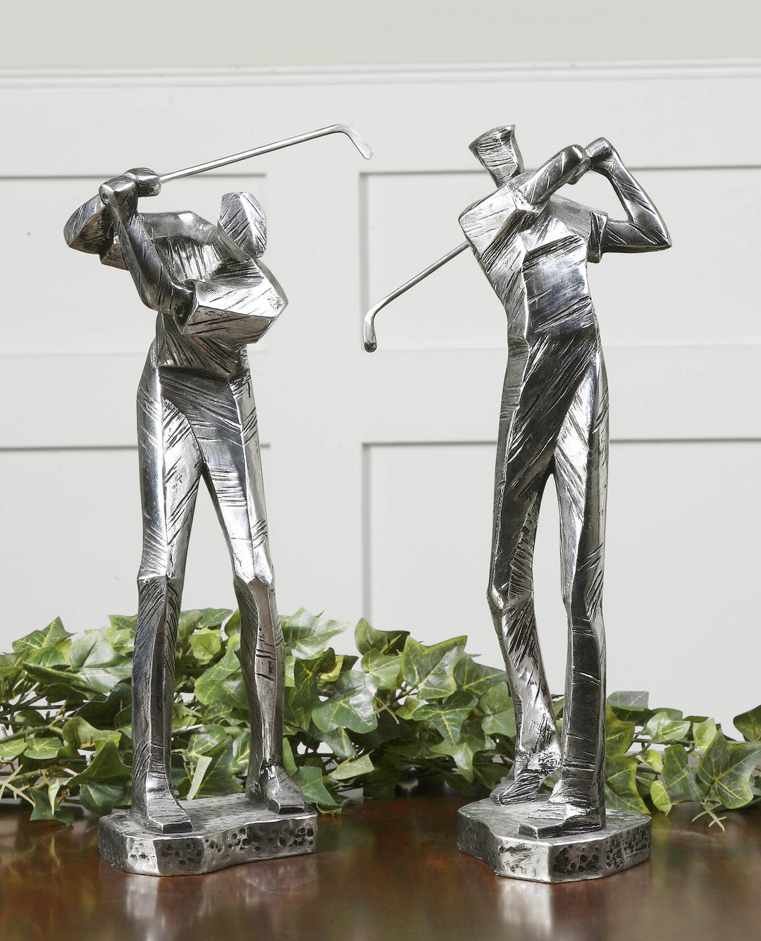 PRACTICE SHOT METALLIC STATUES, SET/2 - AmericanHomeFurniture