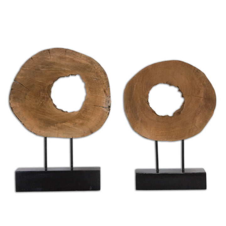 ASHLEA WOODEN SCULPTURES SET OF 2 - AmericanHomeFurniture