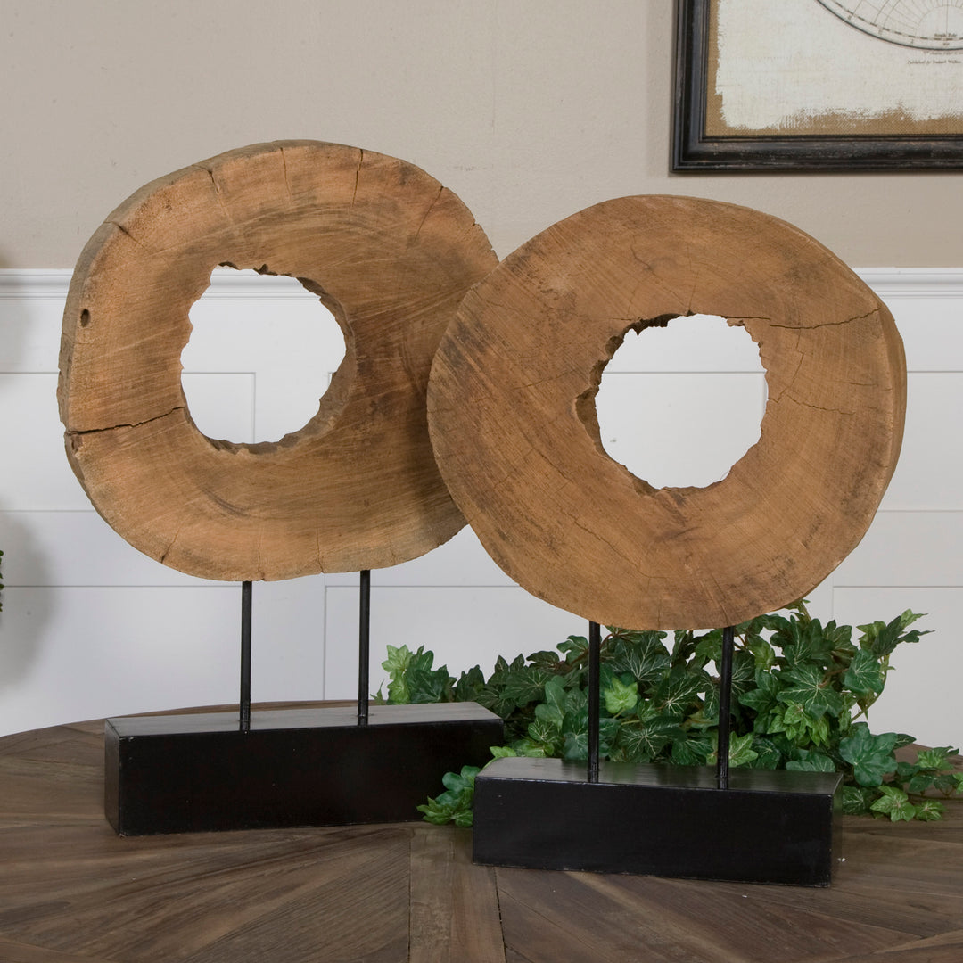 ASHLEA WOODEN SCULPTURES SET OF 2 - AmericanHomeFurniture