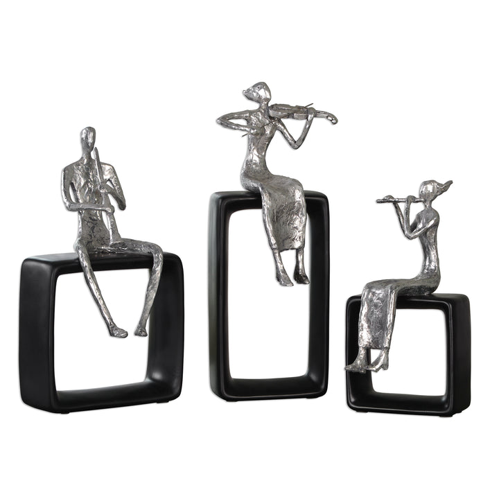 MUSICAL ENSEMBLE STATUES, SET OF 3 - AmericanHomeFurniture