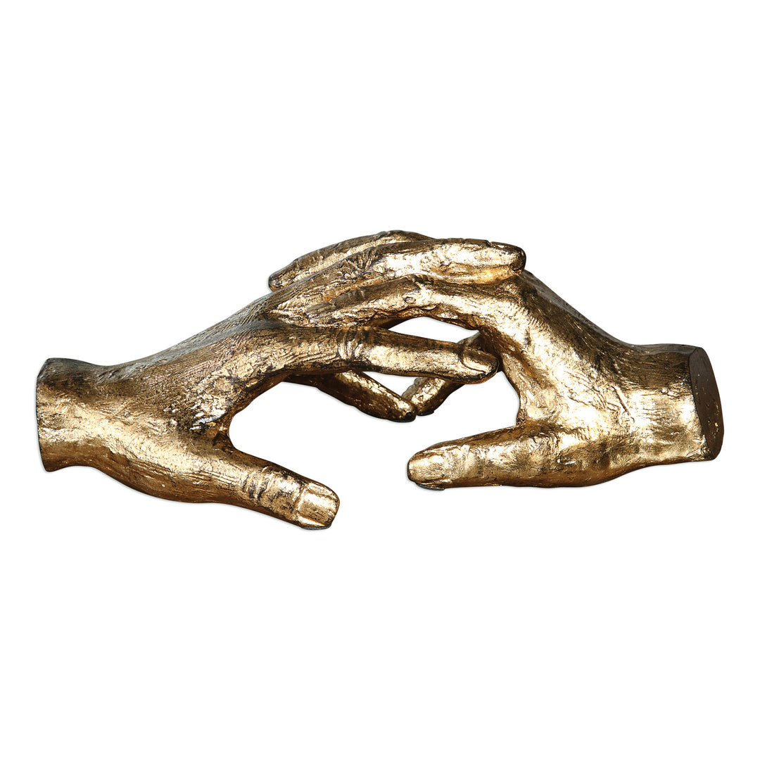 HOLD MY HAND GOLD SCULPTURE - AmericanHomeFurniture