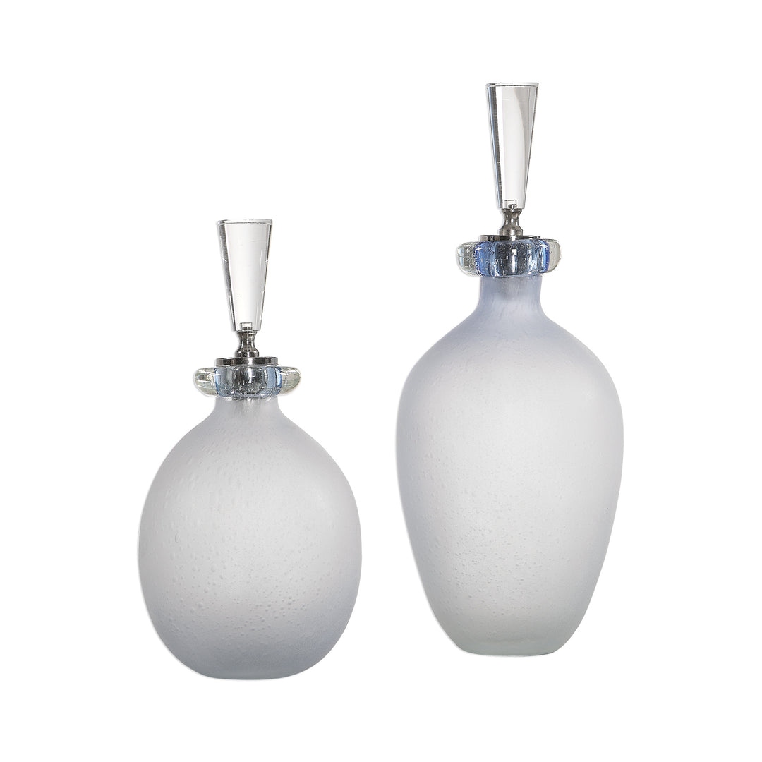 LEAH BUBBLE GLASS CONTAINERS SET OF 2 - AmericanHomeFurniture