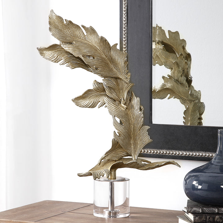 FALL LEAVES CHAMPAGNE SCULPTURE - AmericanHomeFurniture