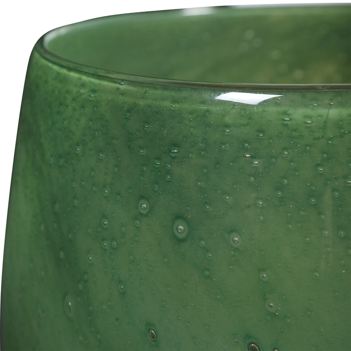 MATCHA GREEN GLASS VASES, SET OF 2 - AmericanHomeFurniture