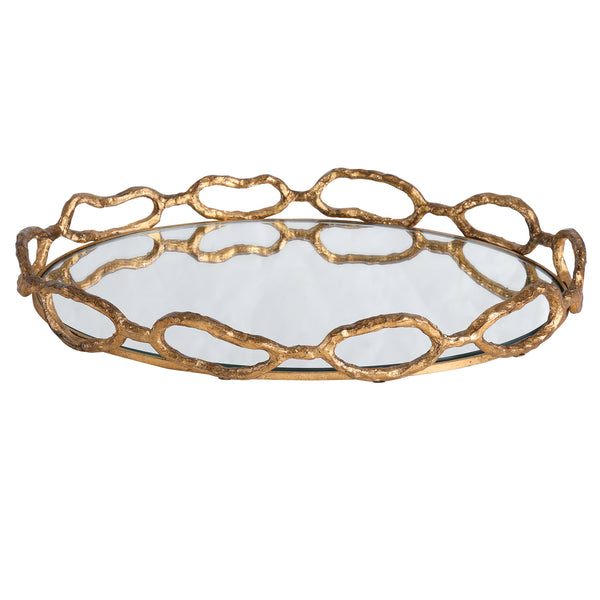 CABLE CHAIN MIRRORED TRAY - AmericanHomeFurniture