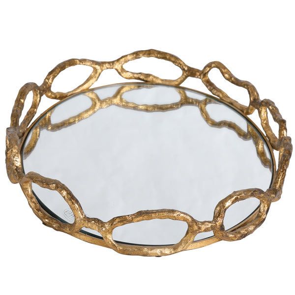 CABLE CHAIN MIRRORED TRAY - AmericanHomeFurniture