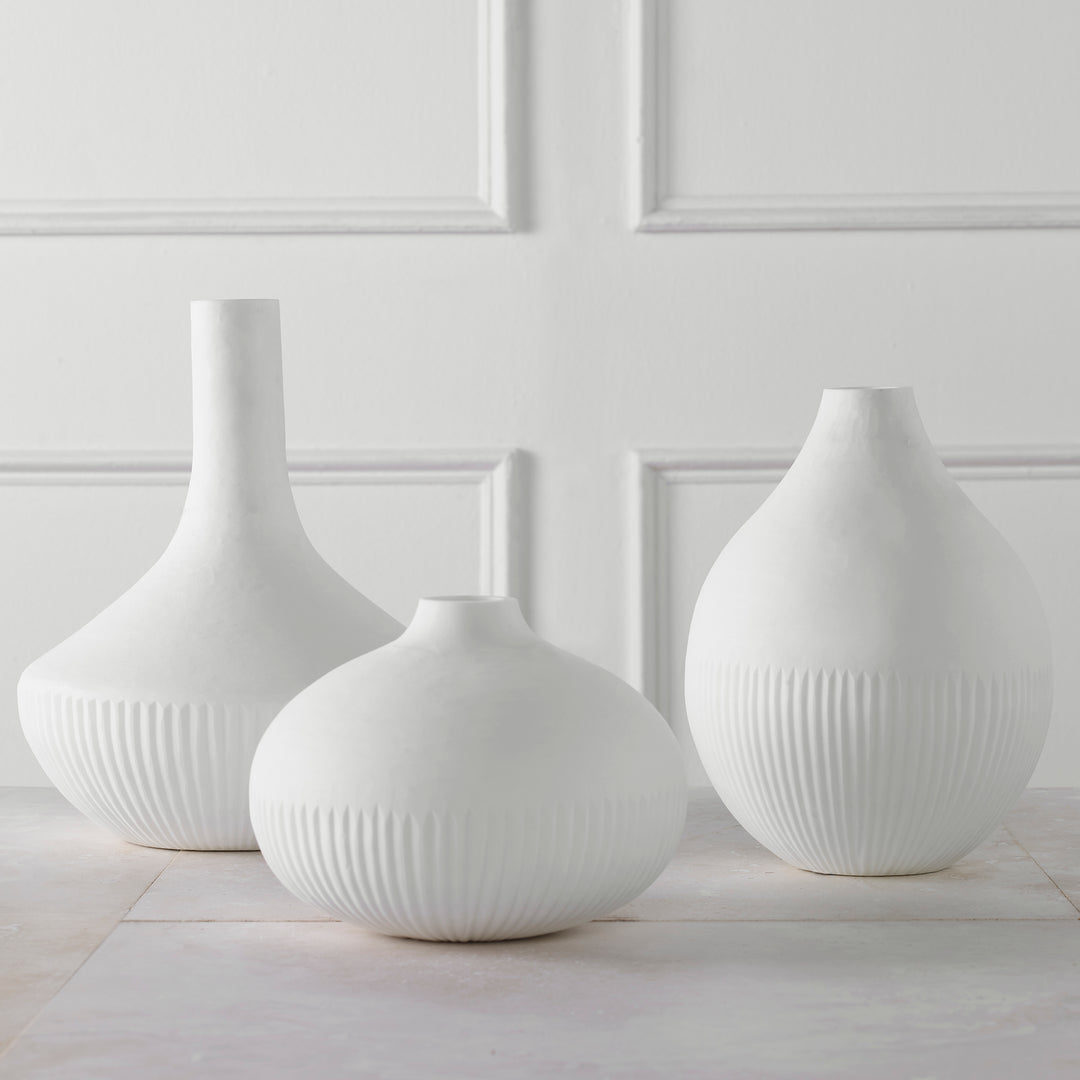 Apothecary Satin White Vases