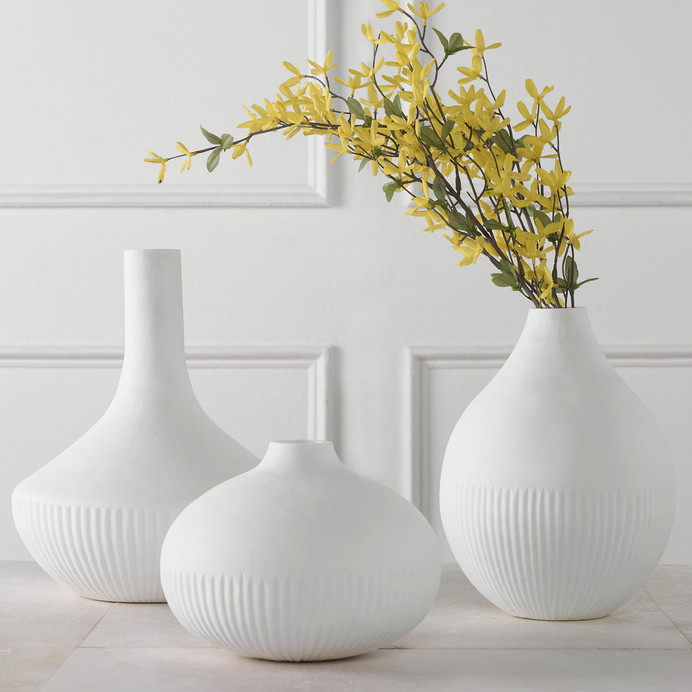 Apothecary Satin White Vases