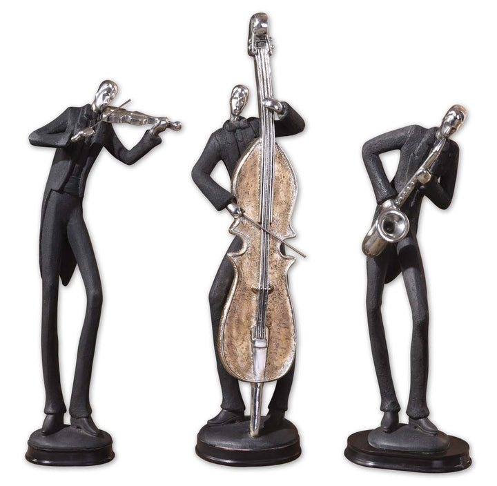 MUSICIANS DECORATIVE FIGURINES, SET/3 - AmericanHomeFurniture