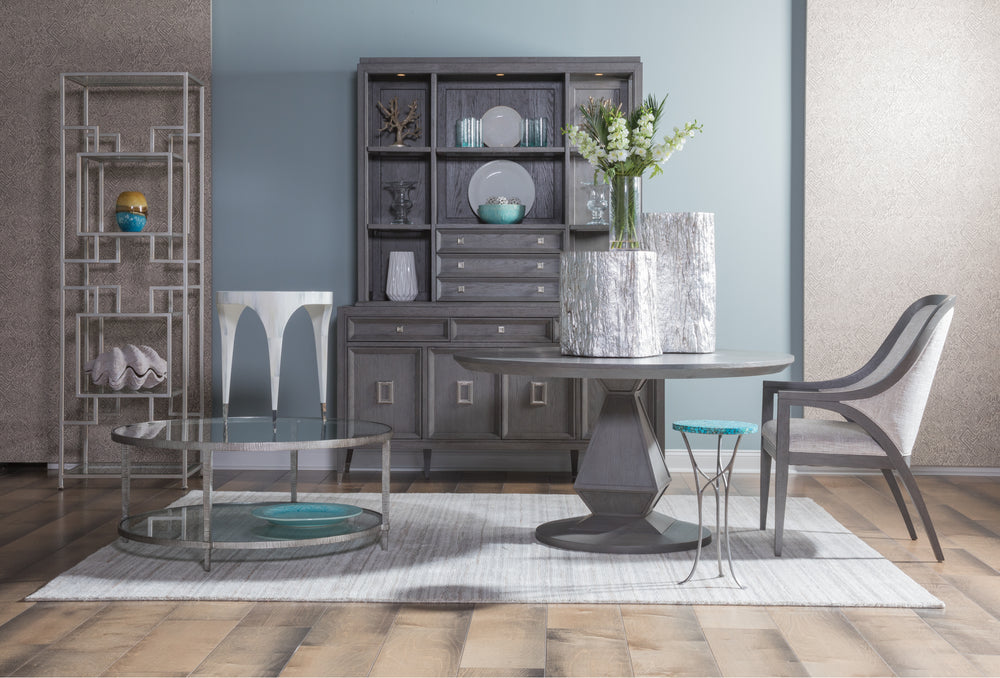 American Home Furniture | Artistica Home  - Signature Designs Trunk Segment Spot Table - Silver Leaf