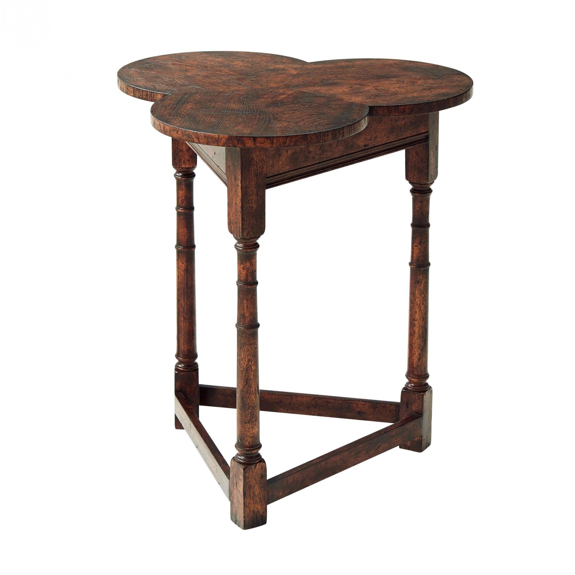 Oak Clover Accent Table