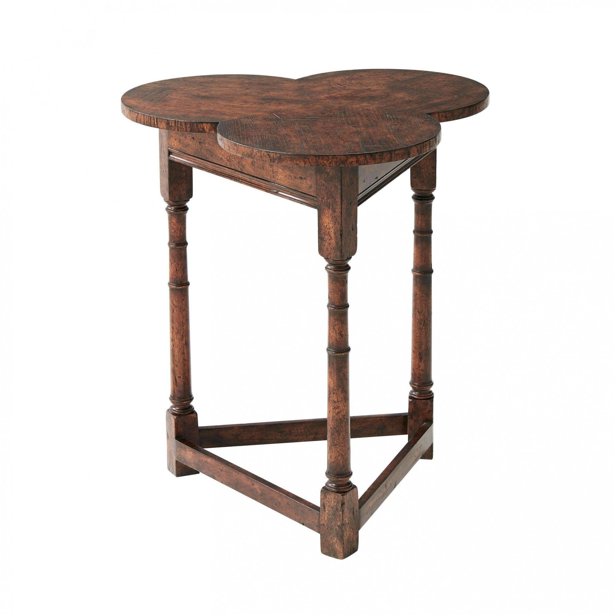 Oak Clover Accent Table - Thumbnail 4