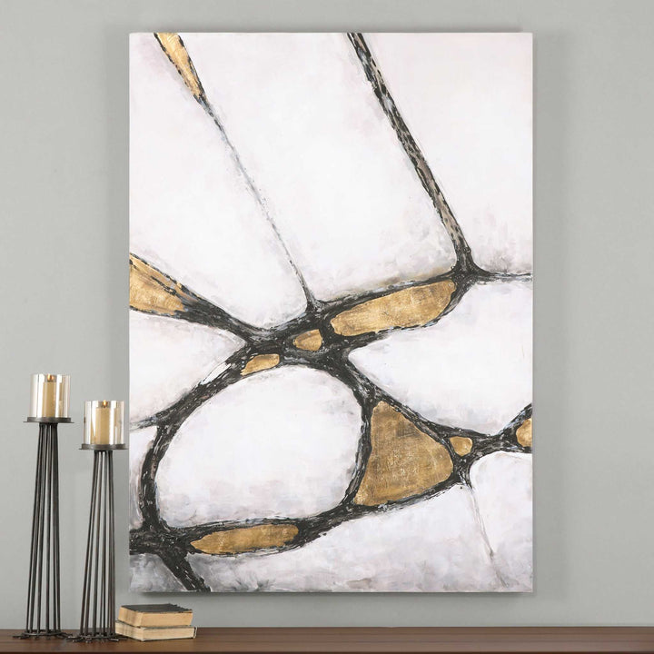 Abstract Art In Gold And Black - AmericanHomeFurniture
