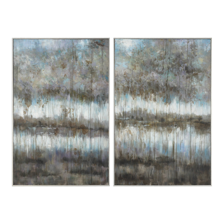 Gray Reflections Landscape Art S/2 - AmericanHomeFurniture