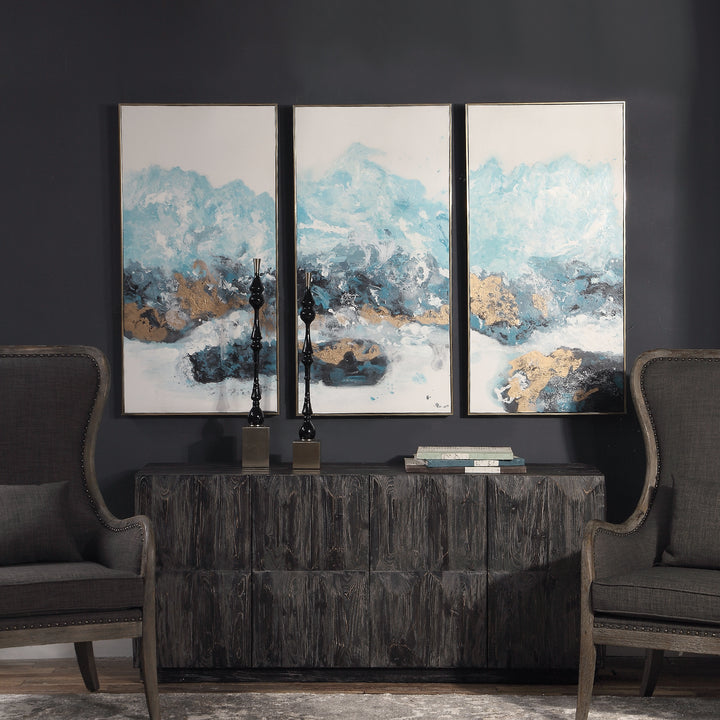 Crashing Waves Abstract Art, S/3 - AmericanHomeFurniture