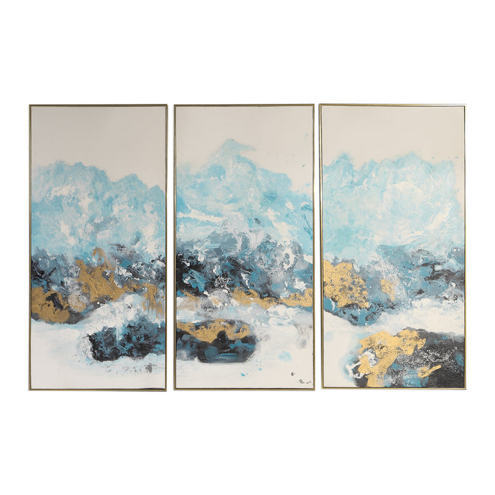 Crashing Waves Abstract Art, S/3 - AmericanHomeFurniture