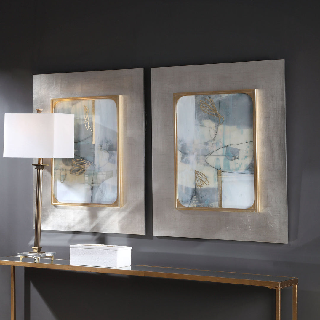 GILDED WHIMSY ABSTRACT PRINTS, SET OF 2 - AmericanHomeFurniture
