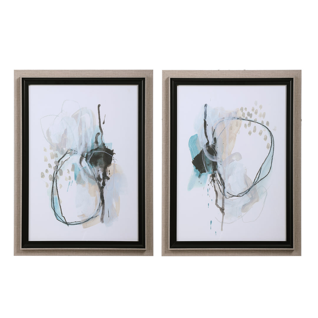 FORCE REACTION ABSTRACT PRINTS, SET OF 2 - AmericanHomeFurniture