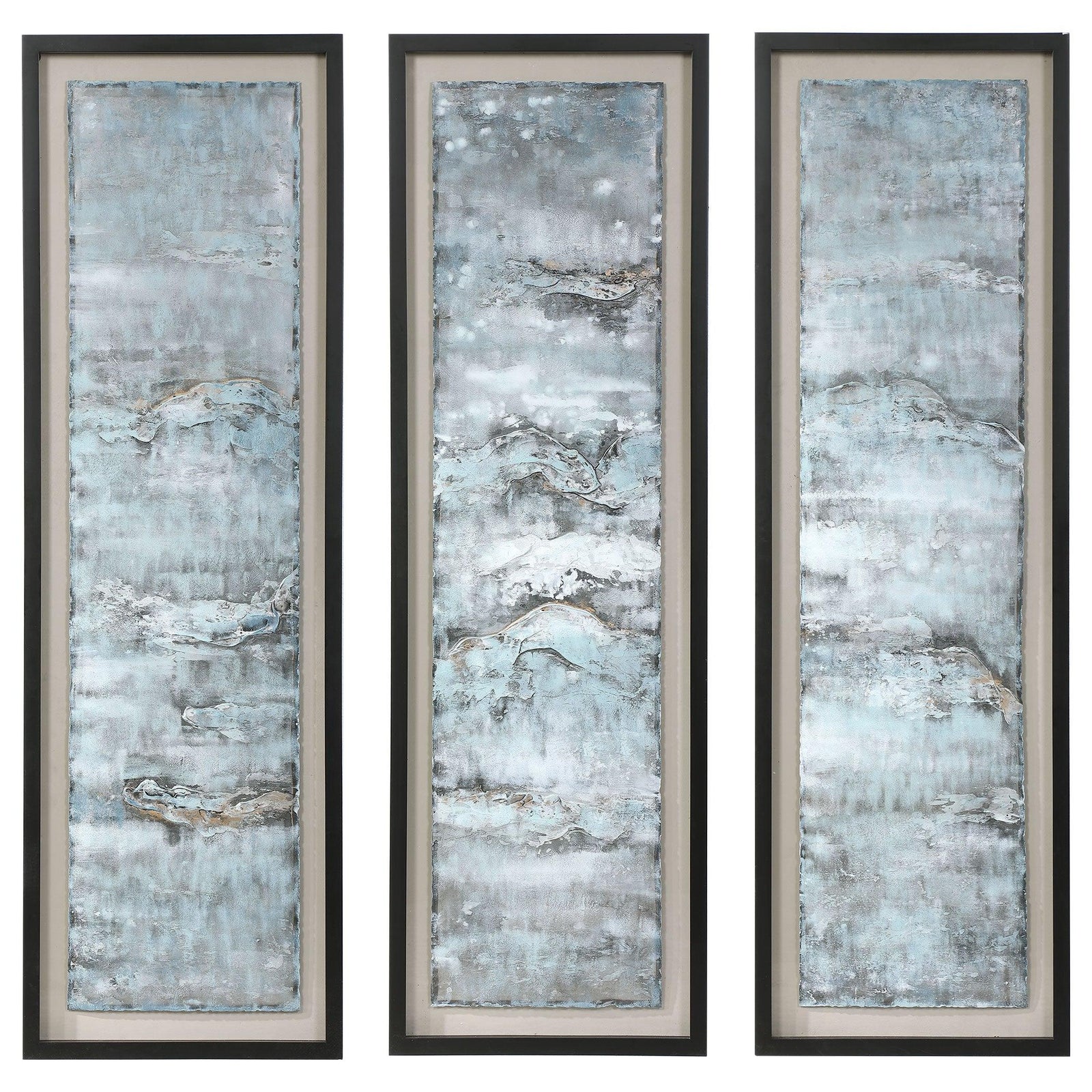 Uttermost Ocean Swell Painted Metal Art, S/3, 3 Cartons WALL ART