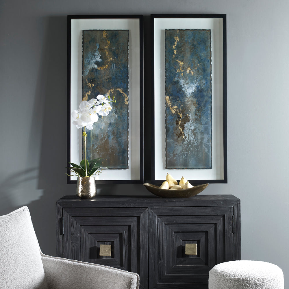 GLIMMERING AGATE ABSTRACT PRINTS, SET OF 2 - AmericanHomeFurniture
