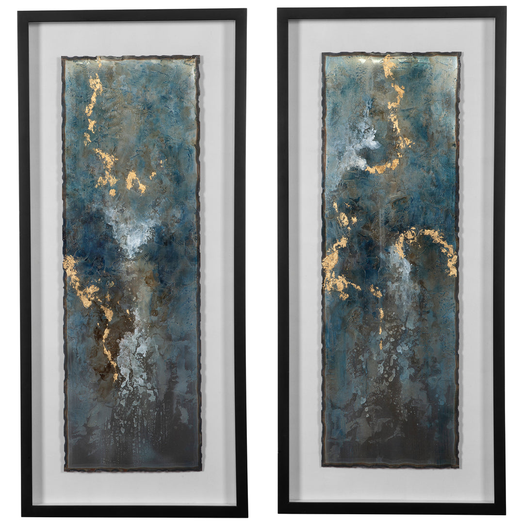 GLIMMERING AGATE ABSTRACT PRINTS, SET OF 2 - AmericanHomeFurniture