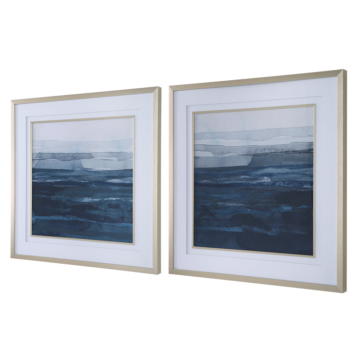Rising Blue Abstract Framed Prints