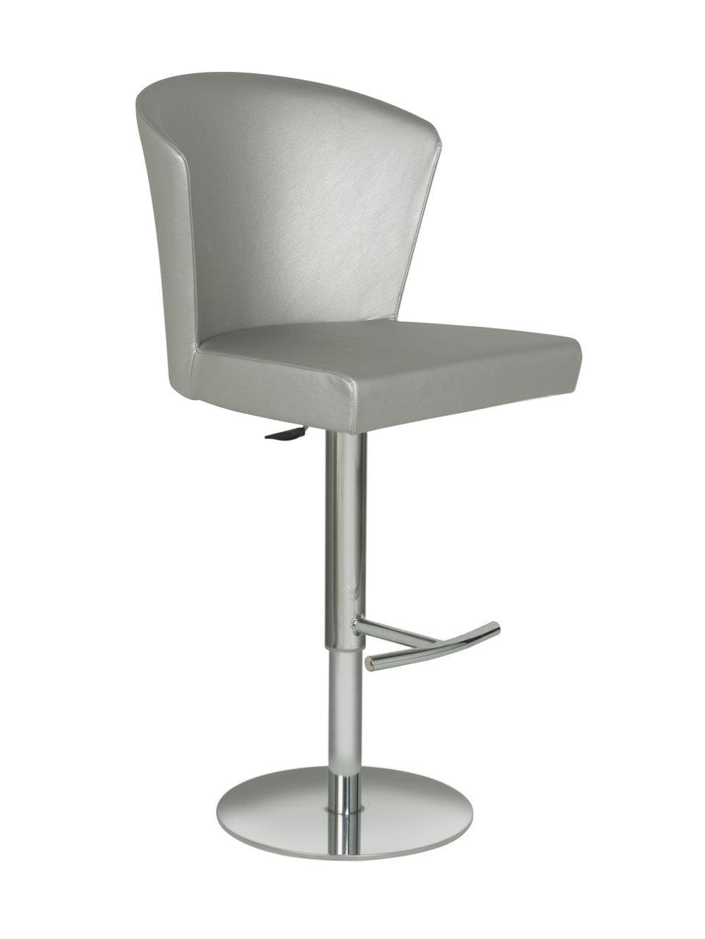Oggetti Verona Barstool, Silver w/Chrome BAR STOOLS + COUNTER STOOLS