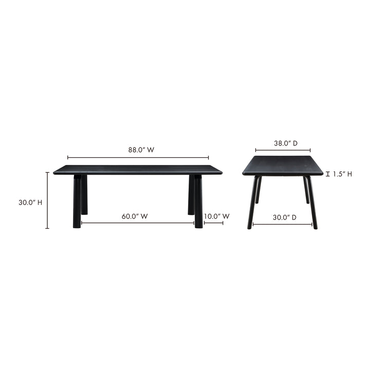 American Home Furniture | Moe's Home Collection - Malibu Dining Table Black Ash