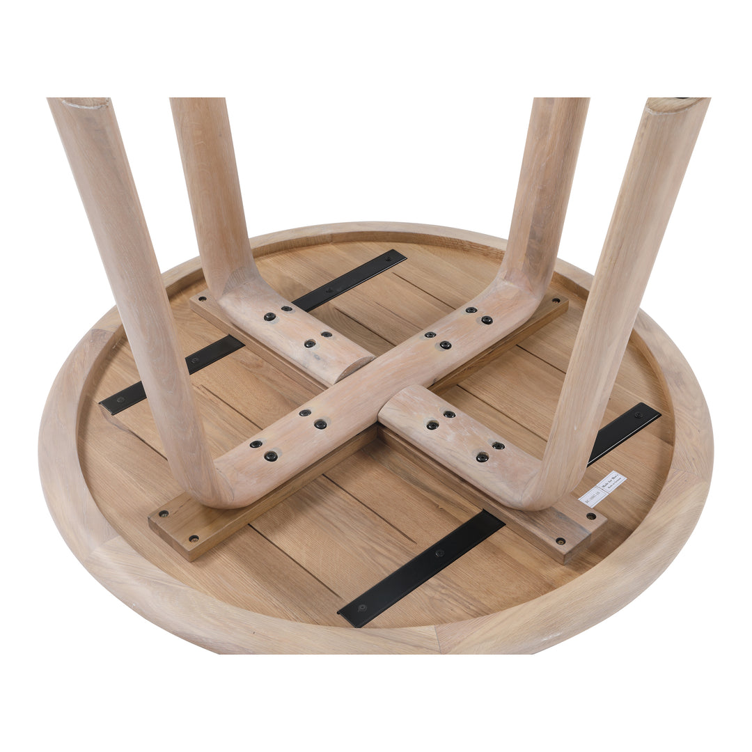 American Home Furniture | Moe's Home Collection - Malibu Round Dining Table  White Oak