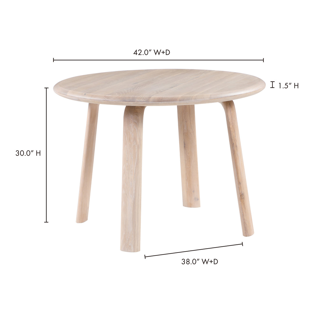 American Home Furniture | Moe's Home Collection - Malibu Round Dining Table  White Oak