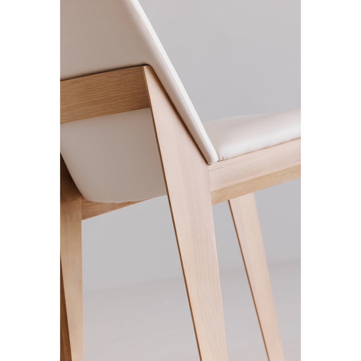 American Home Furniture | Moe's Home Collection - Deco Oak Dining Chair White Pvc-Set Of Two