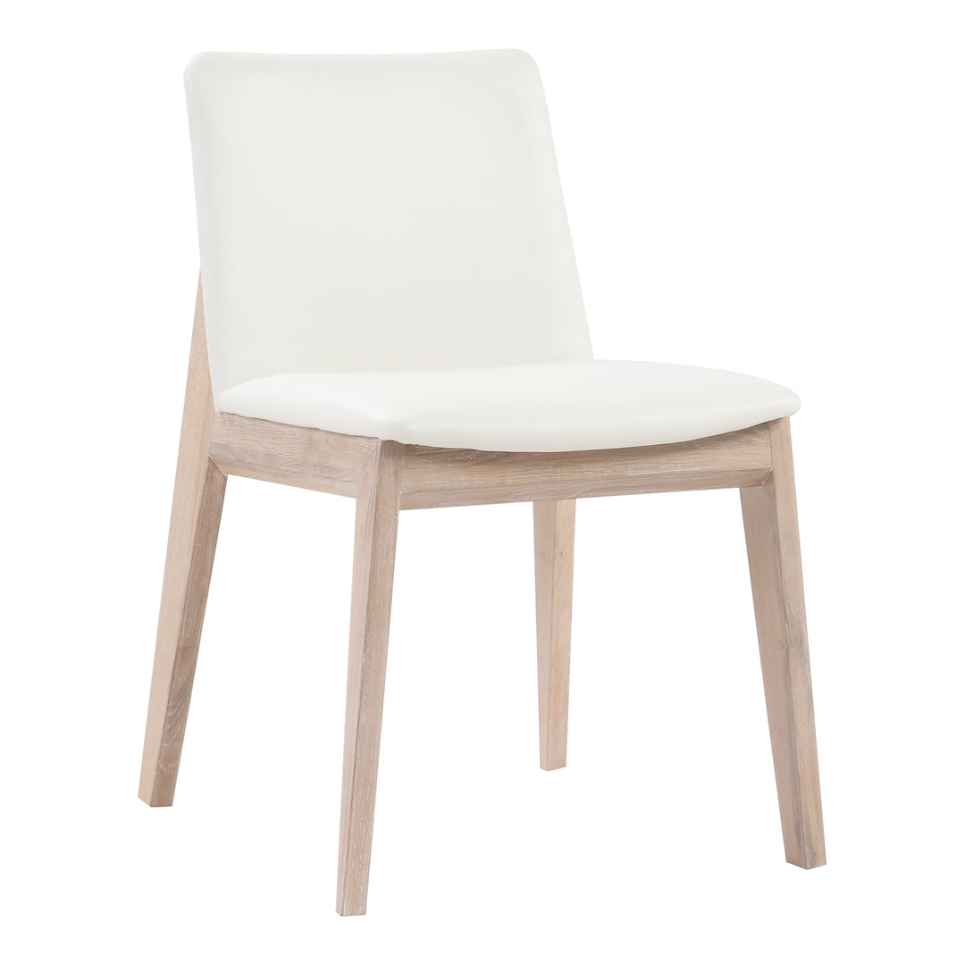 American Home Furniture | Moe's Home Collection - Deco Oak Dining Chair White Pvc-Set Of Two