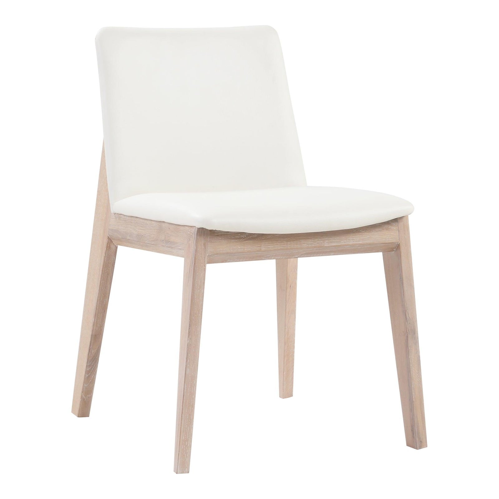 Moe's Home Collection - Deco Oak Dining Chair White Pvc - Set of 2 - BC-1086-05 | American Home Furniture