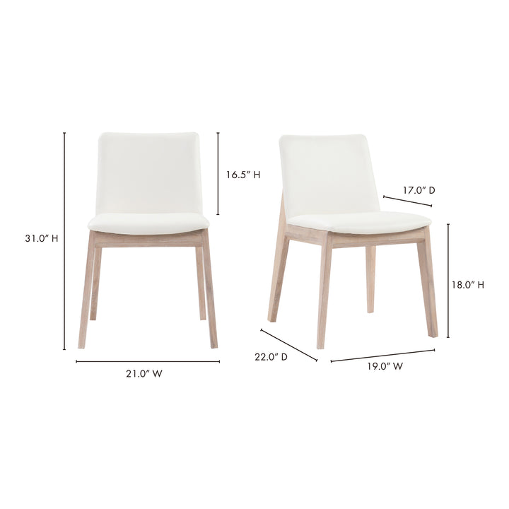 American Home Furniture | Moe's Home Collection - Deco Oak Dining Chair White Pvc-Set Of Two