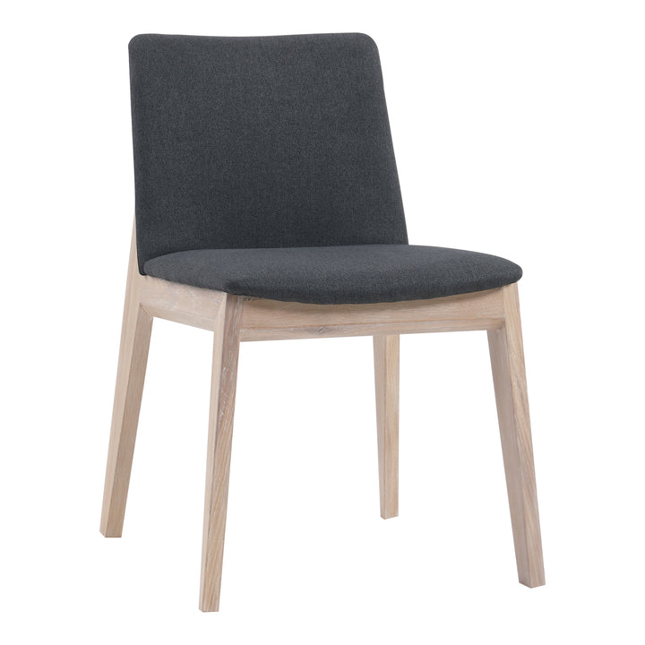 American Home Furniture | Moe's Home Collection - Deco Oak Dining Chair Dark Grey-Set Of Two