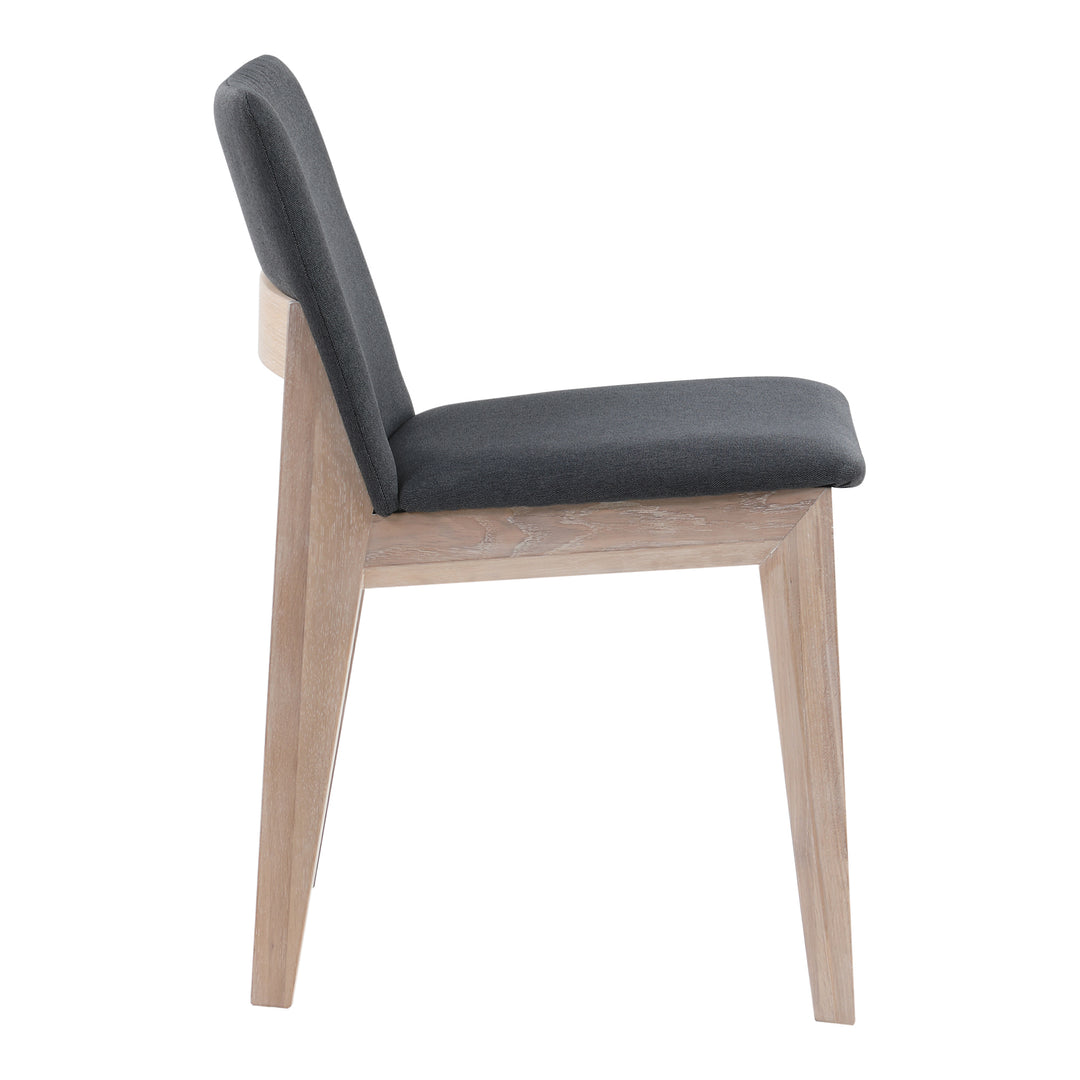 American Home Furniture | Moe's Home Collection - Deco Oak Dining Chair Dark Grey-Set Of Two