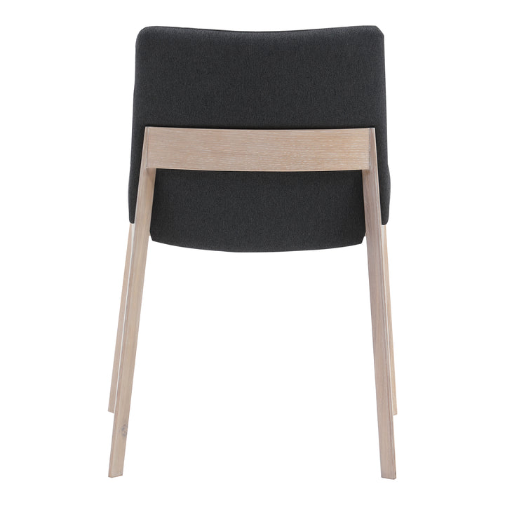 American Home Furniture | Moe's Home Collection - Deco Oak Dining Chair Dark Grey-Set Of Two