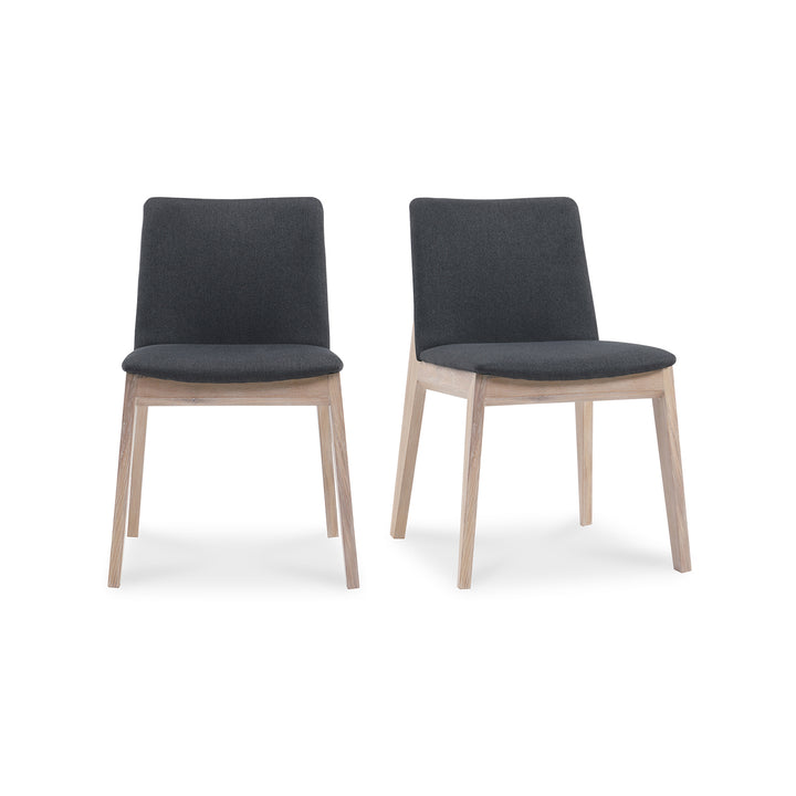 American Home Furniture | Moe's Home Collection - Deco Oak Dining Chair Dark Grey-Set Of Two