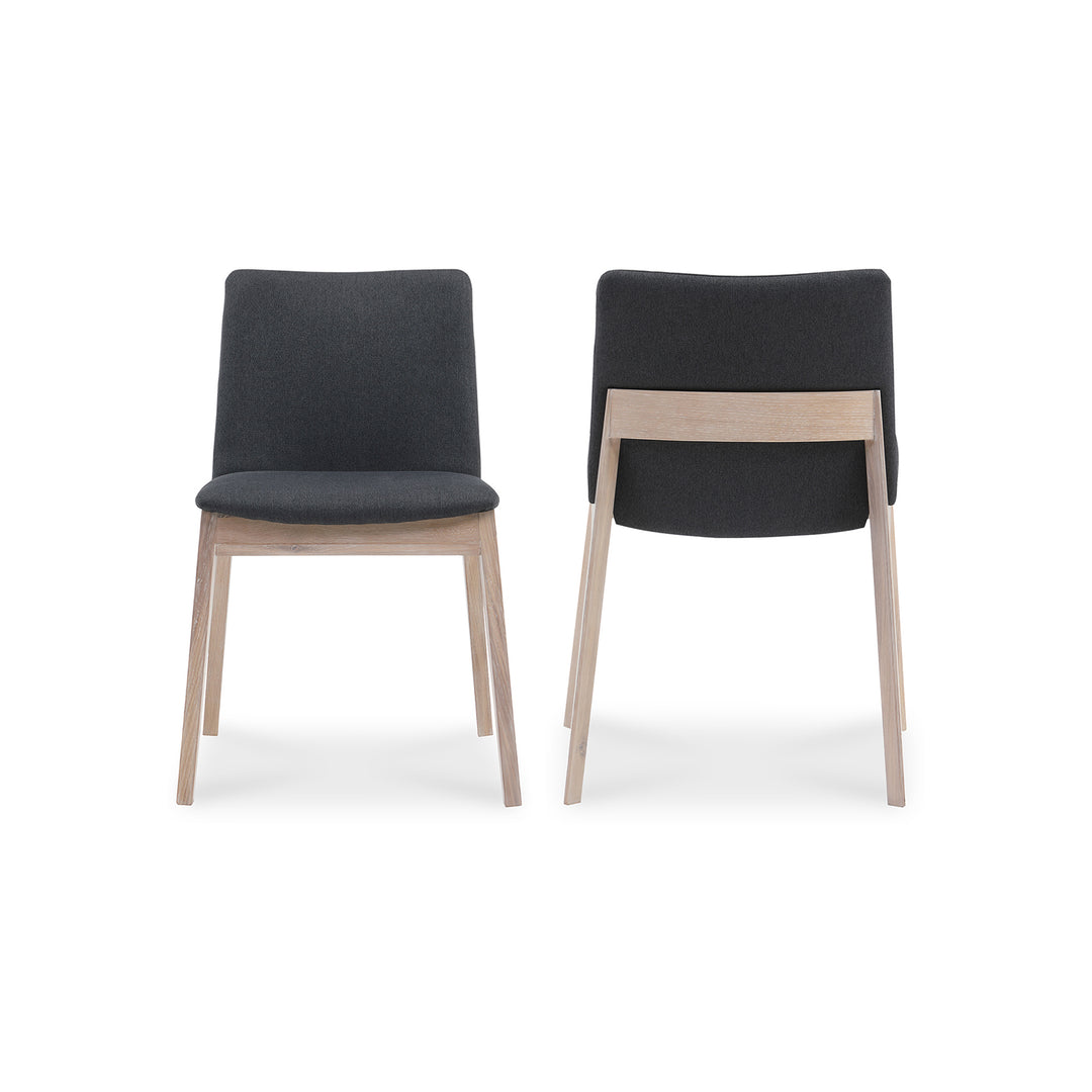 American Home Furniture | Moe's Home Collection - Deco Oak Dining Chair Dark Grey-Set Of Two