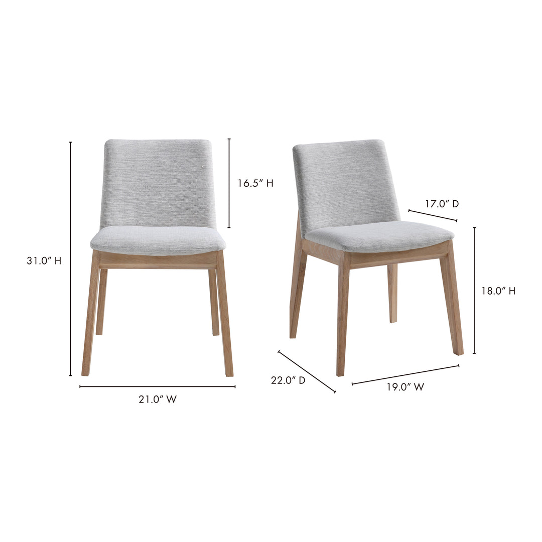 American Home Furniture | Moe's Home Collection - Deco Oak Dining Chair Light Grey-Set Of Two