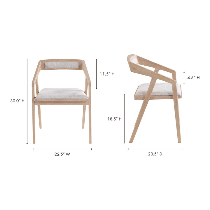 American Home Furniture | Moe's Home Collection - Padma Oak Arm Chair Light Grey