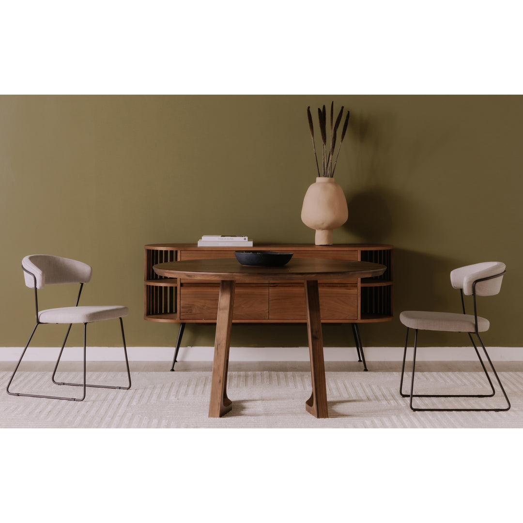 American Home Furniture | Moe's Home Collection - Silas Round Dining Table Walnut