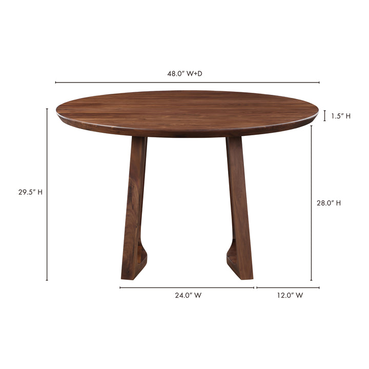 American Home Furniture | Moe's Home Collection - Silas Round Dining Table Walnut